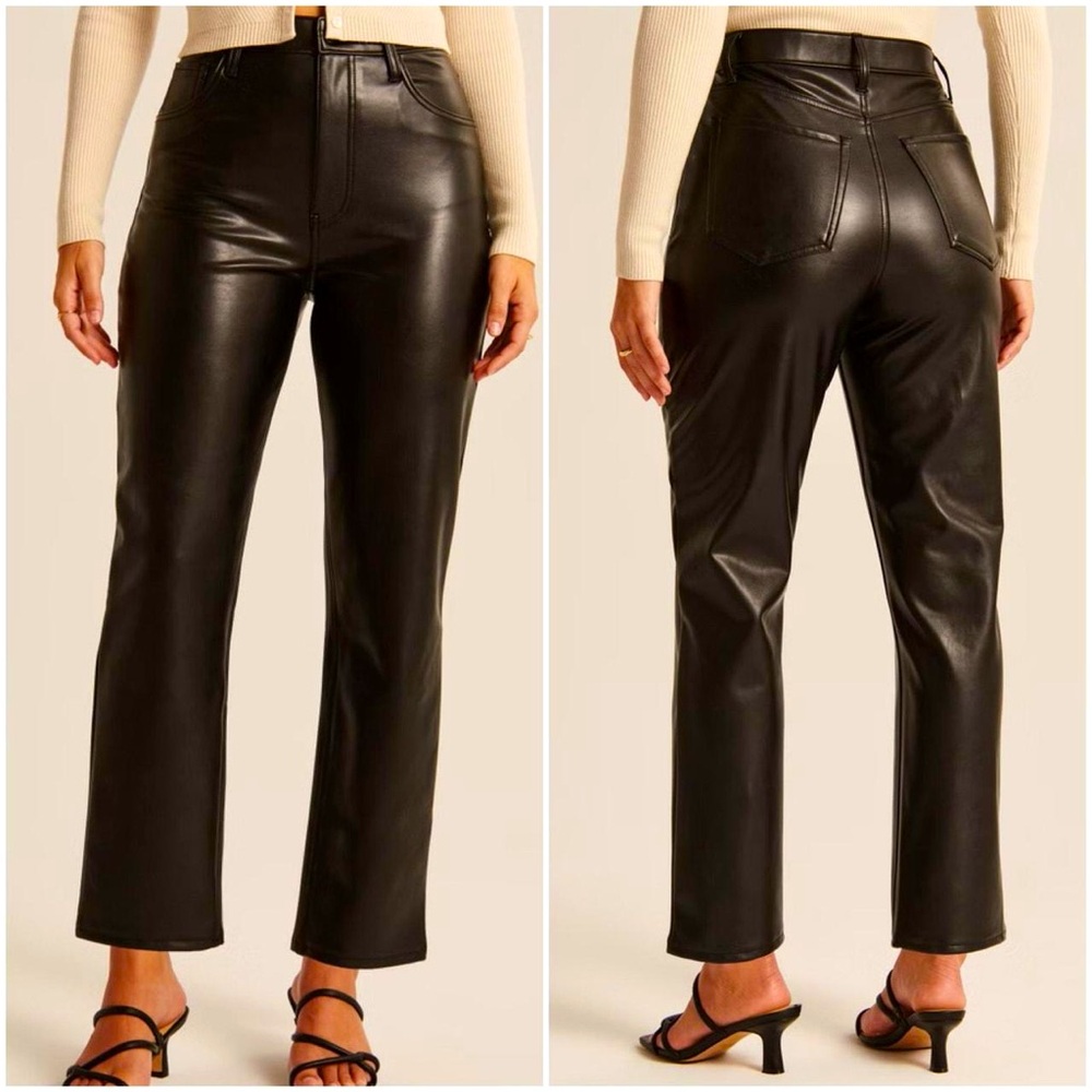 Abercrombie & Fitch 90s Straight Ultra High Rise Faux Leather Pants